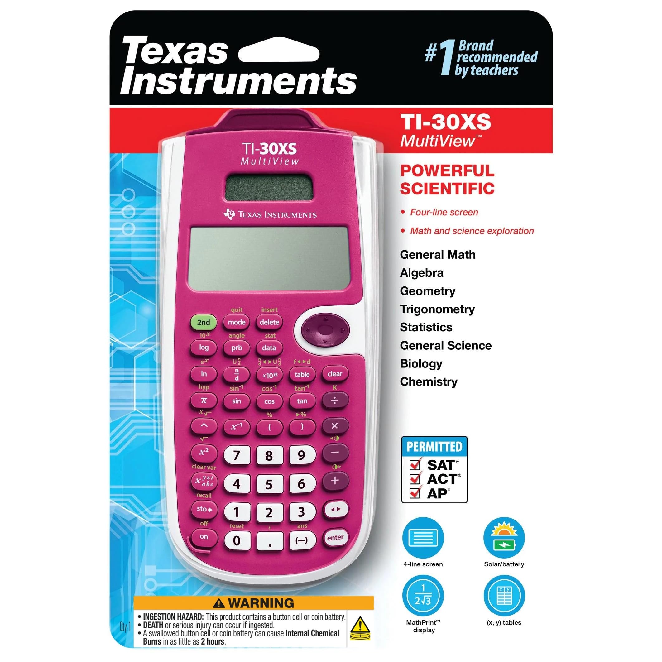 Texas Instruments TI-30XS Multiview Scientific Calculator (Pink